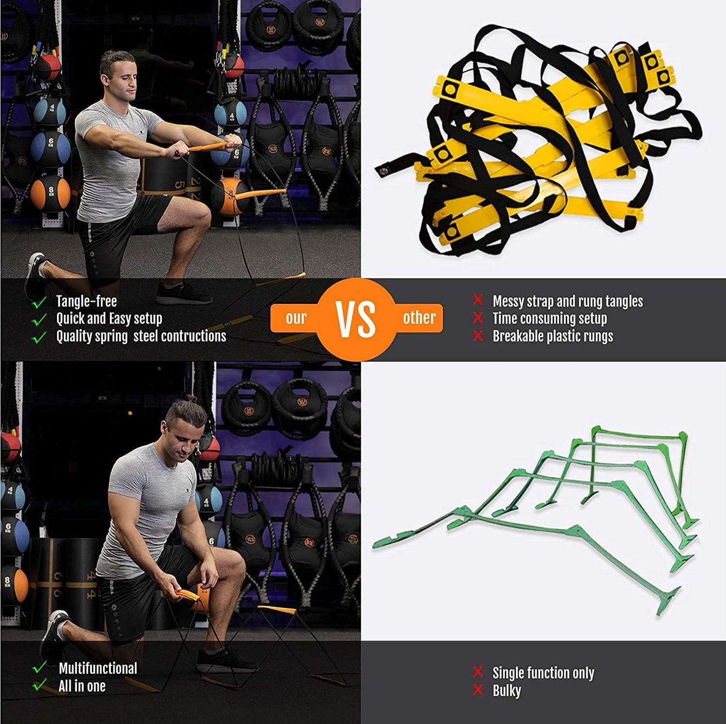 🔥 4-in-1 Agility Speed Tool – Wall, Ladder, Hurdle & Jump all in One!