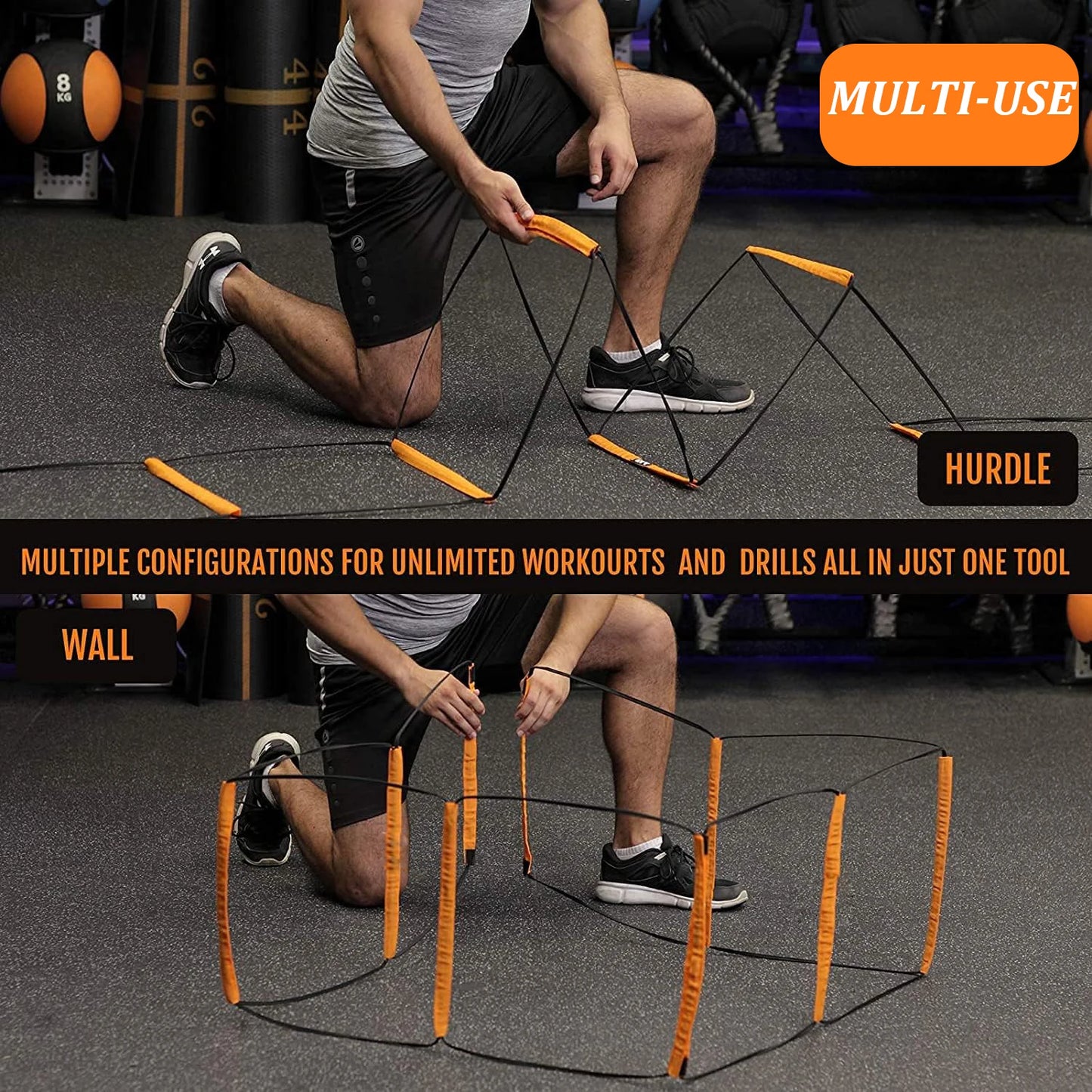 🔥 4-in-1 Agility Speed Tool – Wall, Ladder, Hurdle & Jump all in One!